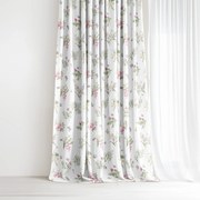 Goldea bavlnený záves - farebné lúčne kvety na bielom 140x150 cm