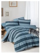 Modré 4-dielne predĺžené obliečky na dvojlôžko s plachtou 200x220 cm Stripes – Mila Home