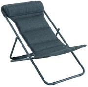 Sunfun Maja Záhradné kreslo sklopné, 70 × 60 × 104 cm, oceľ, textil, tmavosivá