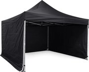 Rozkladací stan 4x4m - hliníkový hexagon profi, Čierna