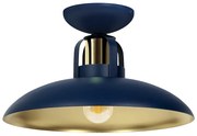 Stropné svietidlo Felix, 1x zlaté/tmavomodré kovové tienidlo, db/g