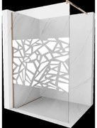 Mexen Kioto sprchová stena 70 x 200 cm, transparentnéné/biely vzor 8 mm, zlatoružová - 800-070-101-60-85