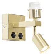 Moderná nástenná lampa mosadz s lampou na čítanie - Brescia