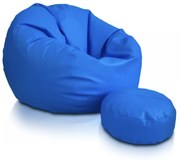 Sedací vak Sakwa L z ekokože – pohodlný, ľahko čistiteľný, elegantný vak pre deti aj dospelých Farba: E19 - Modrá