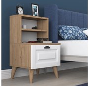 Asir Nočný stolík RANI 45x74,4 cm biela/hnedá 543WRN1401