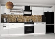 Kuchynská linka Belini 240 cm biely lesk s pracovnou doskou Ella2  INF ELLA2/5/WT/W/0/B1