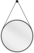 Mexen String okrúhle kúpeľňové zrkadlo 50 cm, čierny rám - 9854-050-050-000-70