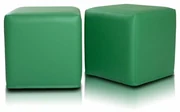 INTERMEDIC SK - Taburetka BLOCK 40x40 cm z ekokože | multifunkčný vak, podnožka, kocka Farba: E09 - Zelená tmavá (ekokoža)