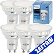 SADA 5x žiarovka Philips GU10 4,9W 550lm 112lm/W 6500K EyeComfort CorePro