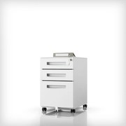 Kovový kontajner pod stôl KATE 390 x 600 x 500 mm, sivý