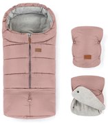 PETITE&MARS - SADA Detský fusak 3v1 JIBOT + rukávniky na kočiar JASIE ružová