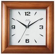 Hranaté drevené hodiny JVD NS20183.2 – hnedé, tichý plynulý chod, 32 cm