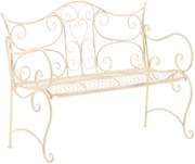 Rustikálna kovová lavička Tar - Krémová antik
