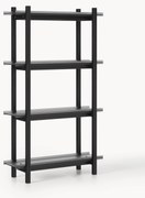 Veľký regál z dubového dreva so sklenenými policami Alex