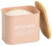 Zeller Present Plechová dóza s bambusovým vekom, mandľová KITCHEN ZELLER 2,3l - 17 x 12 x 16 cm