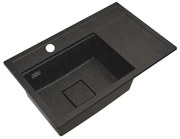 Gamma Quadro 8151, 1-komorový granitový drez 800x500x220 mm, čierna škvrnitá, GMA-ZLE000185