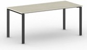 Rokovací kancelársky stôl PRIMO INFINITY, 180x90 cm, čierna podnož, dub prírodný
