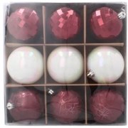Vianočné gule 9ks 8cm Burgundy