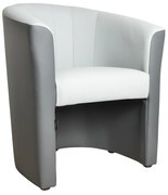 Mušla kreslo Koženkové SVETLOSIVÉ-TMAVOSIVÉ