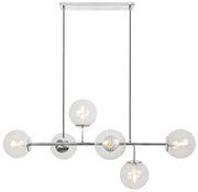 Závesné svietidlo Paris, 6x číre sklenené tienidlo, CH