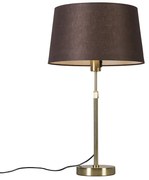 Stolná lampa zlatá/mosadzná s hnedým tienidlom 35 cm nastaviteľná - Parte
