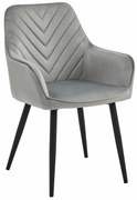 Kreslo NANA - strieborný sivý zamat / čierne nohy