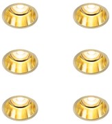 Sada 6 moderných zapustených bodových svetiel zlatá - Dept