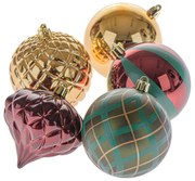 Sada vianočných ozdôb London mix, 6 ks, 8 cm, plast