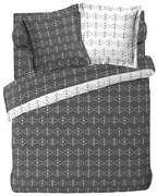 Biela/tmavosivá bavlnená obliečka na perinu na dvojlôžko/predĺžená 240x220 cm Aristide – douceur d'intérieur