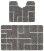 Sada kúpeľňových koberčekov SUPREME LINES línie, sivá