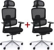 Kancelárska stolička WILMOT MF 1+1 ZADARMO, čierny rám, čierna