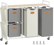 Koš na prádlo Vasagle Males 150 l hnědý/šedý/krémový