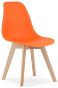 Oranžová stolička KITO s bukovými nohami