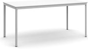 Jedálenský stôl, 160x80 cm, sivá podnož, biela