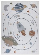 Koberec BONO 8288 vesmír / planéty, krémový / antracitový