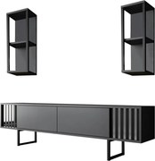 Televízny stolík s policami Chrome Anthracite and Black