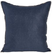 DEKORAČNÁ OBLIEČKA NA VANKÚŠ LEN4 45X45 CM TMAVOMODRÁ