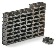 Plastové boxy APART, Š 105 x H 90 x V 55 mm, 50 ks, šedé