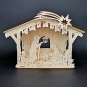 AMADEA Drevený skladací betlehem, 20 cm