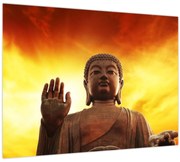 Obraz - Budha s červenožltým pozadím (70x50 cm)