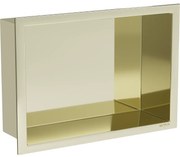 Mexen X-Wall-R, polička na zapustenie na obklad s golierom 30 x 20 cm, zlatá lesklá, 1950302010