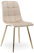 Jedálenská stolička DENVER zamatová, zlatá / béžová