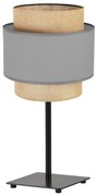 Stolná lampa Boho, 1x jutové/sivé textilné tienidlo