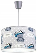 Detské závesné svietidlo Cone, 1x textilné tienidlo so vzorom, (výber z 2 farieb konštrukcie)