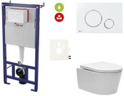 Cenovo zvýhodnený závesný WC set SAT do ľahkých stien / predstenová montáž + WC SAT Brevis SIKOSSBR70KECO