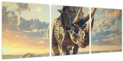 Obraz - Triceratops (s hodinami) (90x30 cm)