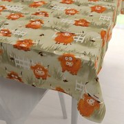 Biante Detský bavlnený obdĺžnikový obrus Sandra SA-612 Býčky na pastve na zelenom 50x100 cm