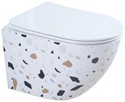 Závesná WC misa Stone s doskou voľne padajúca