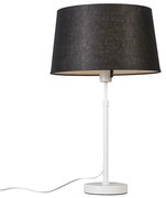 Stolná lampa biela s čiernym tienidlom 35 cm nastaviteľná - Parte