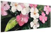 Obraz - Ružové a biele kvety (120x50 cm)